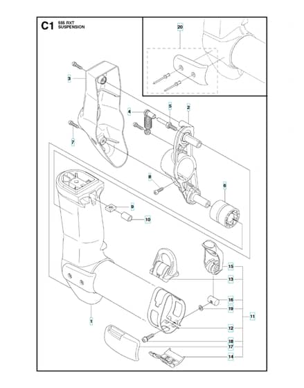Husqvarna 555RXT - Suspension