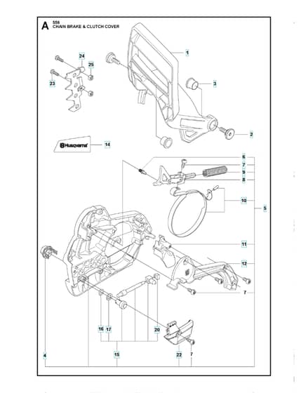 Husqvarna 556 - Chain Brake & Clutch Cover