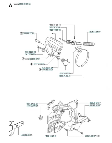 Husqvarna 55 - 2007-Current - Chain Brake & Clutch Cover