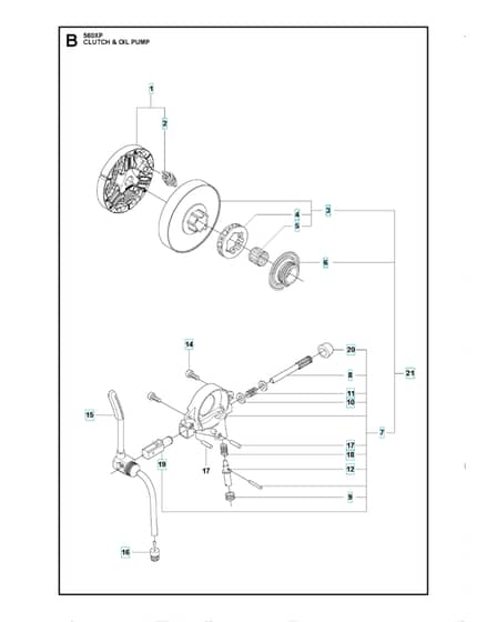 Husqvarna 560XPG - Clutch & Oil Pump