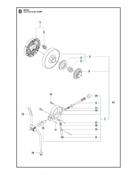 Husqvarna 562XP - Clutch & Oil Pump