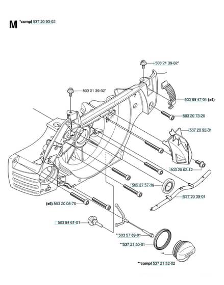 Husqvarna 575XP - Crankcase 2