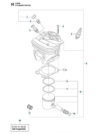 Husqvarna 576XP - Cylinder Piston
