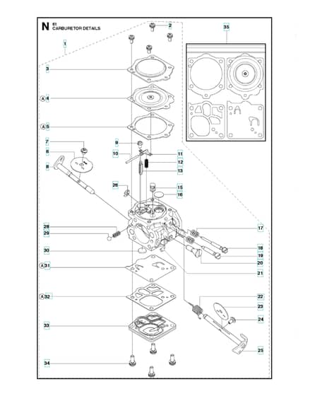Husqvarna 61 - Carburetor Details