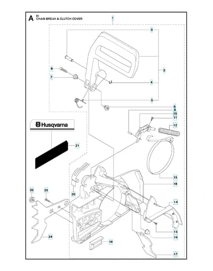 Husqvarna 61 - Chain Brake & Clutch Cover