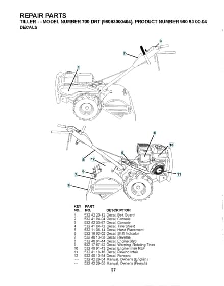 Husqvarna 700DRT96093000404 - Decals