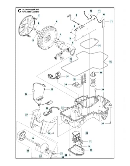 Husqvarna Automower 105 - Chassis Lower