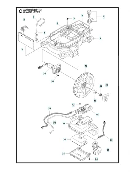 Husqvarna Automower 115H - Chassis Lower
