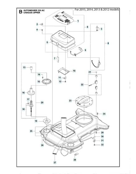 Husqvarna Automower 220 Ac - Chassis Upper 2012-2015