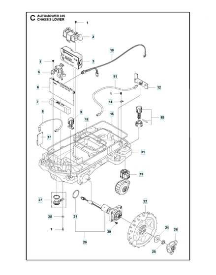 Husqvarna Automower 305 - Chassis Lower
