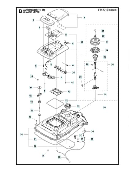 Husqvarna Automower 310 - Chassis Upper 2015