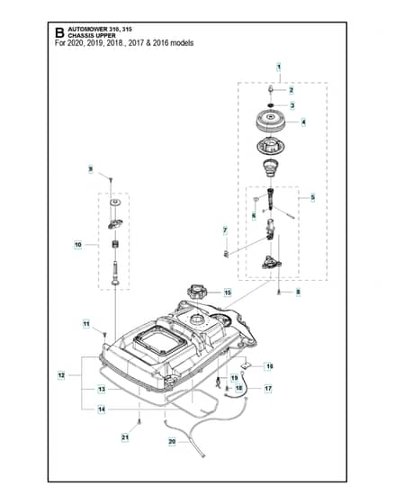 Husqvarna Automower 310 - Chassis Upper 2016
