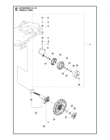 Husqvarna Automower 315 - Wheels & Tyres
