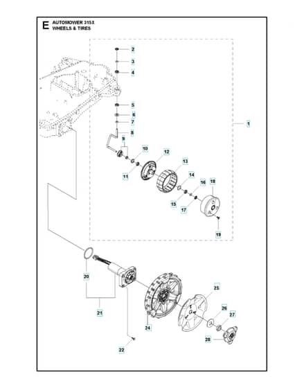 Husqvarna Automower 315X - Wheels & Tyres