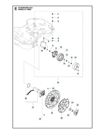 Husqvarna Automower 430X - Wheels & Tyres