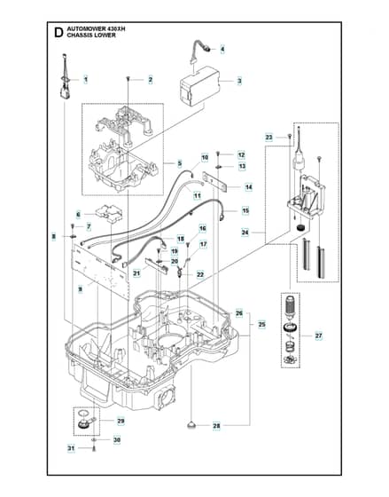 Husqvarna Automower 430Xh - Chassis Lower