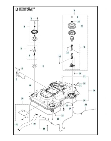 Husqvarna Automower 520H - Chassis Upper