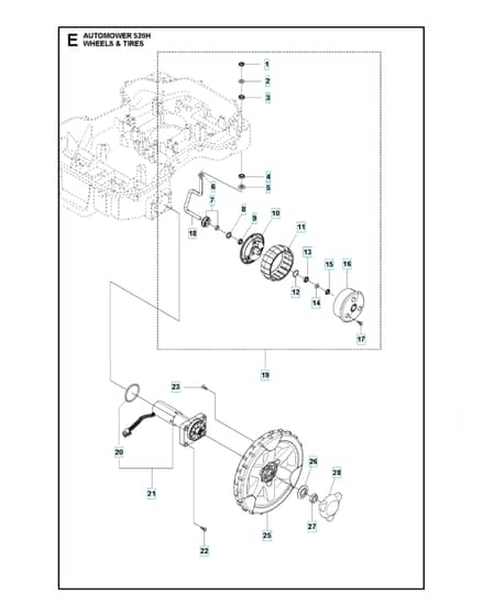 Husqvarna Automower 520H - Wheels & Tyres