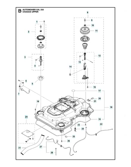 Husqvarna Automower 550 - Chassis Upper