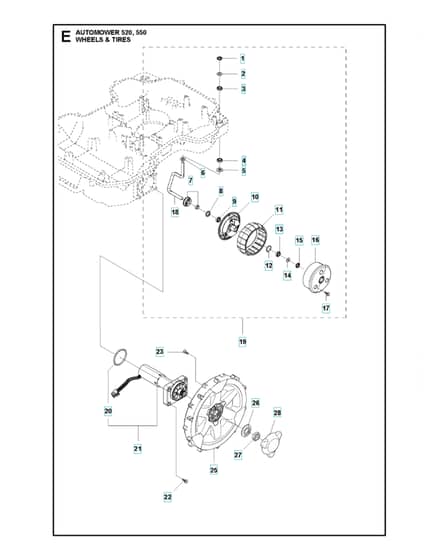 Husqvarna Automower 550 - Wheels & Tyres