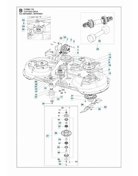 Husqvarna COMBI 132 - 52"/132cm Cutting Deck 2