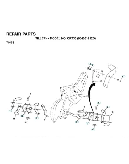 Husqvarna CRT35 - 1996-3 - Tine Assembly