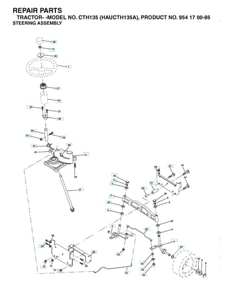 Husqvarna Cth135 - Steering