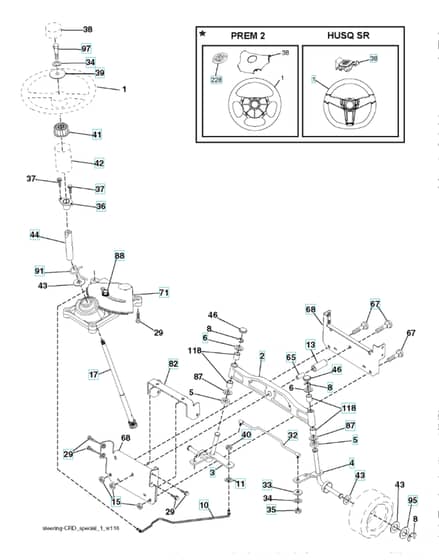 Husqvarna Cth1736 - Steering