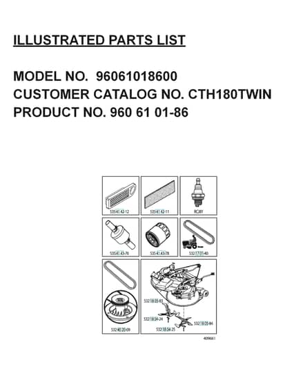 Husqvarna Cth180 Twin - Frequently Used Parts