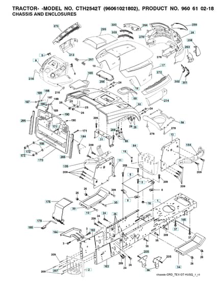 Husqvarna Cth2542 Twin - Chassis & Enclosures