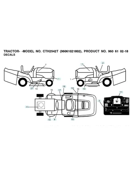 Husqvarna Cth2542 Twin - Decals