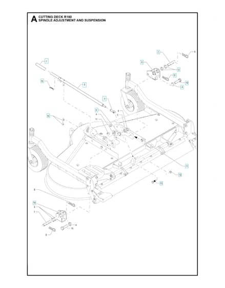 Husqvarna CUTTING DECK R180 - Spindle Adjustment And Suspension