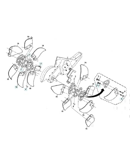 Husqvarna DRT70 - Tine Assembly