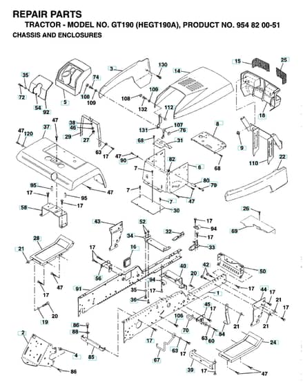 Husqvarna Gt190 - Chassis & Enclosures