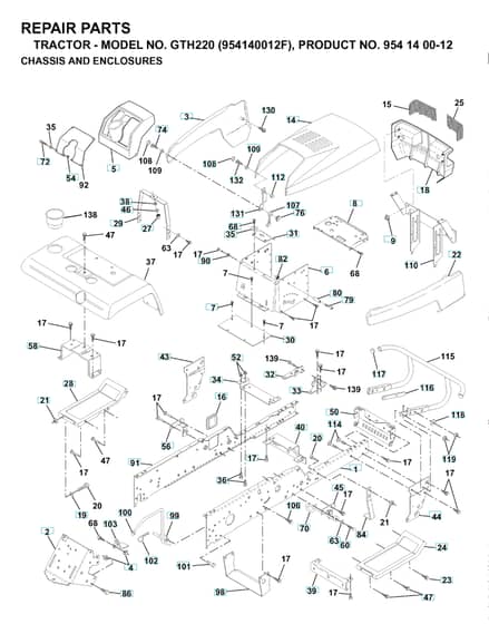 Husqvarna Gth220 - Chassis & Enclosures