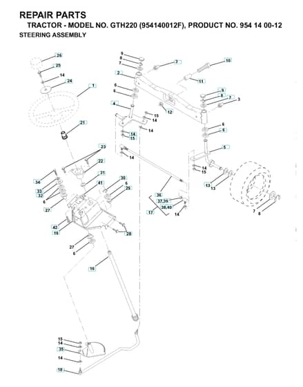 Husqvarna Gth220 - Steering