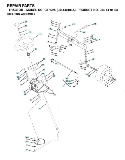 Husqvarna Gth225 - Steering