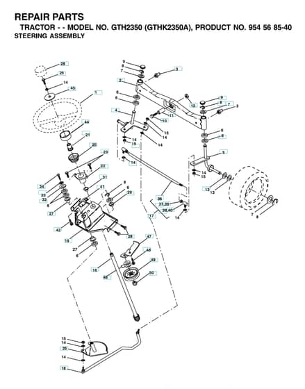 Husqvarna Gth2350 - Steering