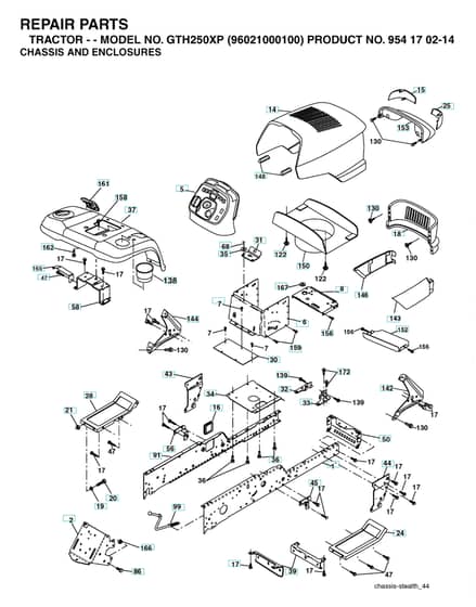 Husqvarna Gth250 Xp - Chassis & Enclosures