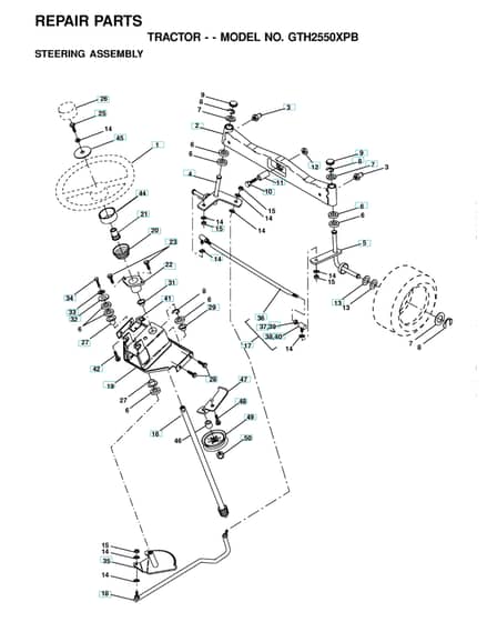 Husqvarna Gth2550 Xp B - Steering