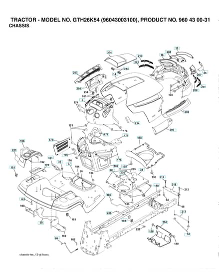 Husqvarna Gth26K54 - Chassis & Enclosures