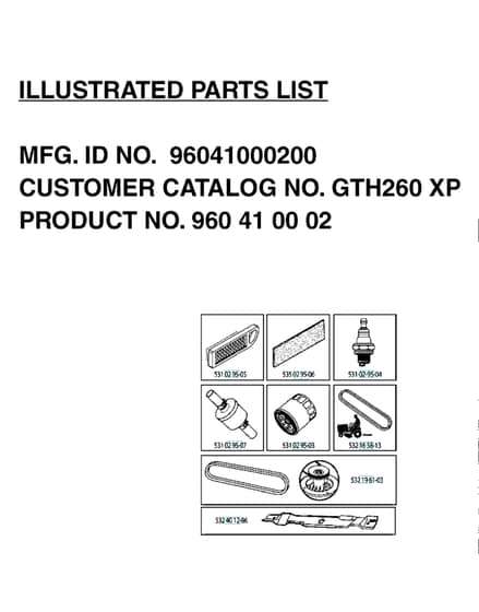 Husqvarna Gth3052Tf - Frequently Used Parts