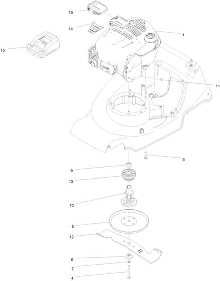 Hayter Harrier 41 Autodrive VS ES B&S - 376A (400000000 - 401999999) - Engine - Blade