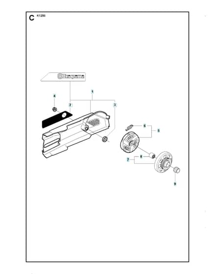 Husqvarna K1250 - Belt Guard & Pulley 2