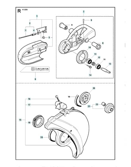 Husqvarna K1250 - Belt Guard & Pulley 3