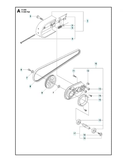 Husqvarna K1260RAIL - Belt Guard & Pulley