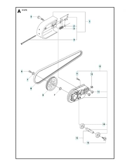 Husqvarna K1270RAIL - Belt Guard & Pulley