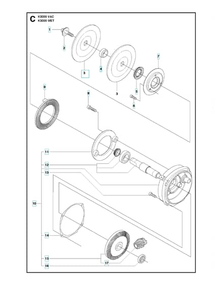Husqvarna K3000VAC - Gears
