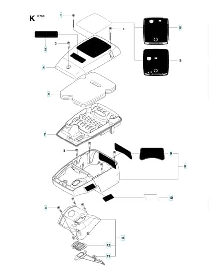 Husqvarna K750 - 2010-2 - Filter Cover