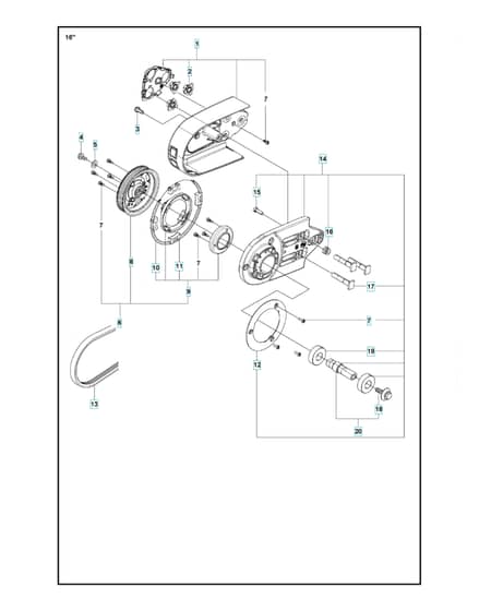 Husqvarna K970 - Belt Guard & Pulley 2